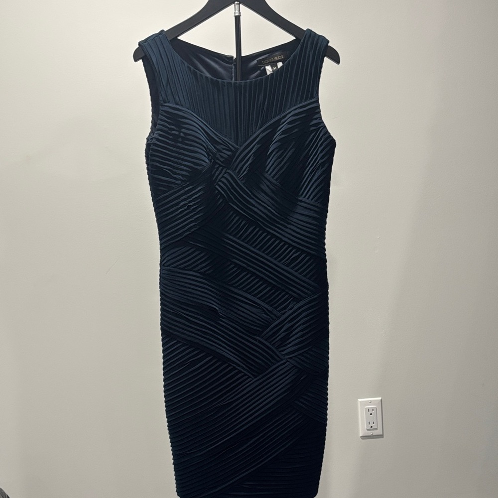 Tadashi Shoji Midnight Blue Textured Midi Dress